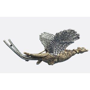 Large PHEASANT GOLDTONE  BROOCH/ PIN made by ART